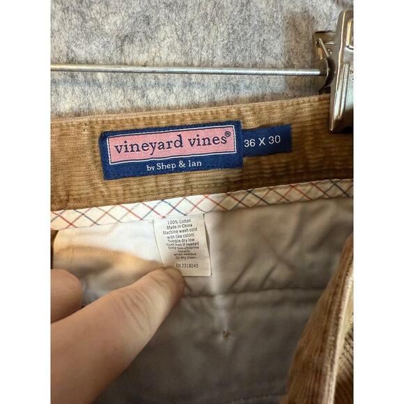 Vineyard Vines Mens Tan Corduroy Cotton Relaxed Fit Pants Size 36x30 - Picture 7 of 7
